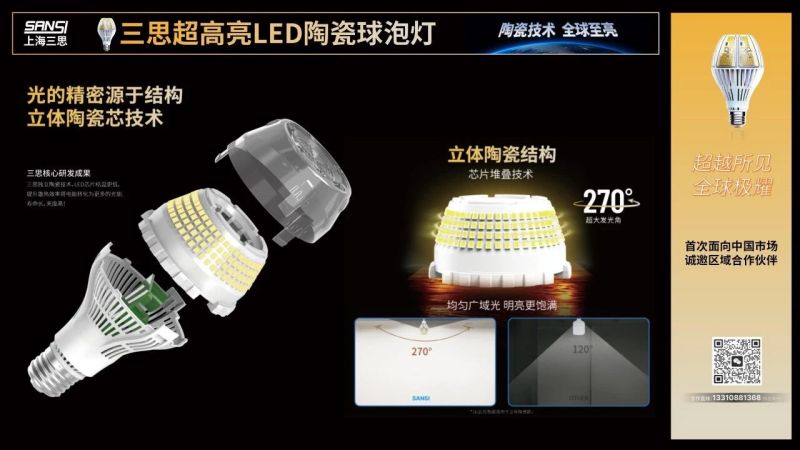 超越所見,三思,重磅發(fā)布,10000流明,A21,陶瓷球泡,高端光源,“陶瓷芯”,填補(bǔ)全球市場空白