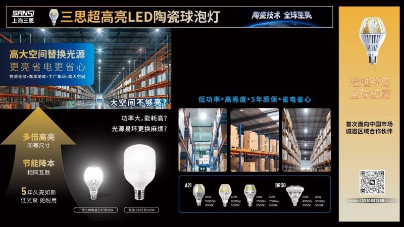 超越所見,三思,重磅發(fā)布,10000流明,A21,陶瓷球泡,高端光源,“陶瓷芯”,填補(bǔ)全球市場空白